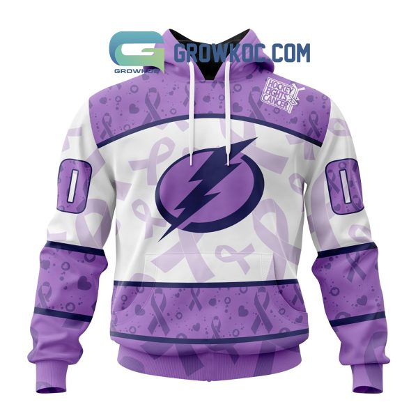 Tampa Bay Lightning Lavender Fight Cancer Personalized Hoodie Shirts