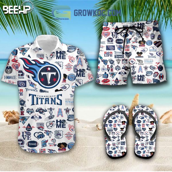 Tennessee Titans Hawaiian Shirts And Shorts With Flip Flop