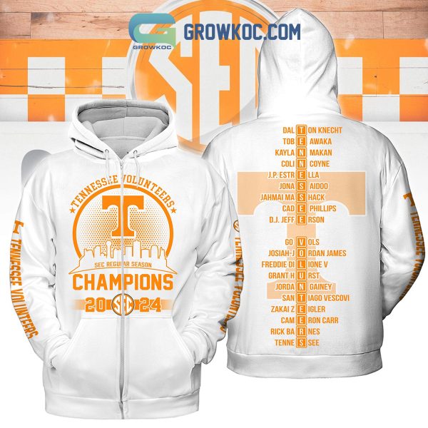 Tennessee Volunteers SEC Regular Season Champions 2024 White Hoodie Shirts