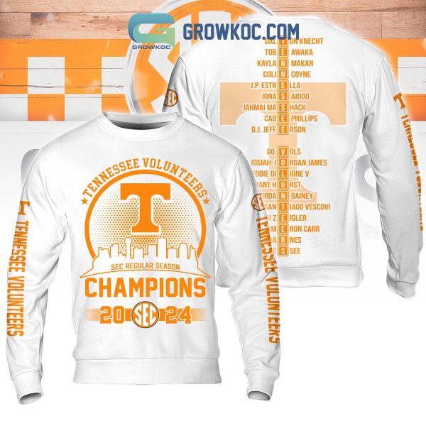 Tennessee Volunteers SEC Regular Season Champions 2024 White Hoodie Shirts