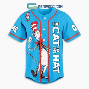 The Cat In The Hat Blue Design Personalized Baseball Jersey