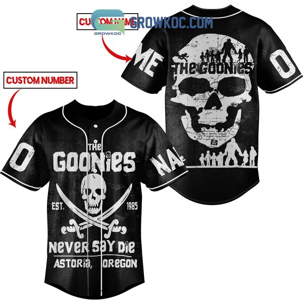 The Goonies Never Say Die Personalized Baseball Jersey