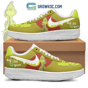 The Grinch Basic Freaking Grinch Green And White Design Air Force 1 Shoes