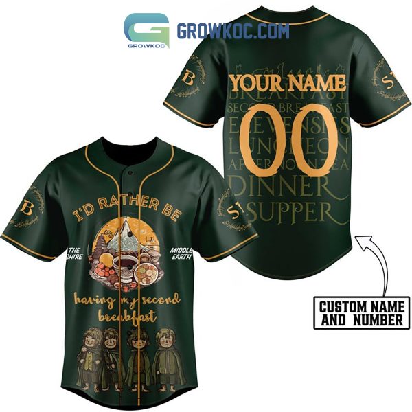 The Hobbit I’d Rather Be Having My Second Breakfast Personalized Baseball Jersey