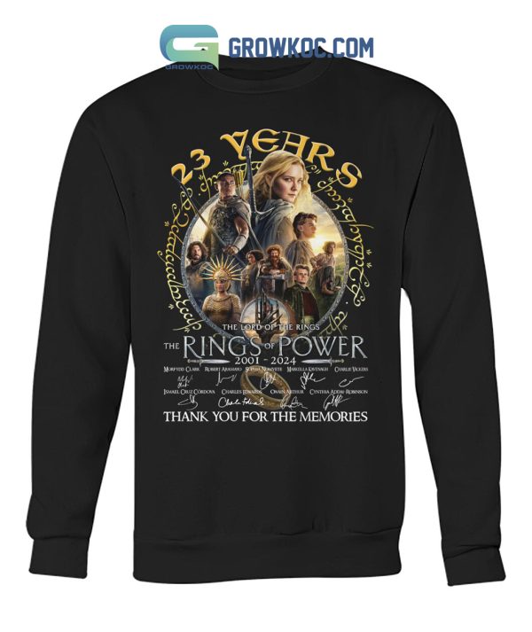 The Lord Of The Rings Movie The Rings Of Power 23 Years Of The Memories T-Shirt