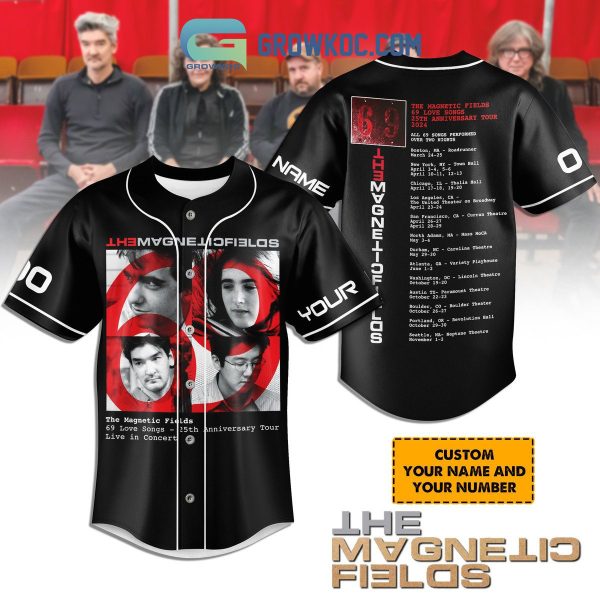 The Magnetic Fields 25th Anniversary Tour Personalized Baseball Jersey