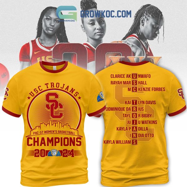 USC Trojans 2024 Pac 12 Champions Hoodie Shirts Yellow Version