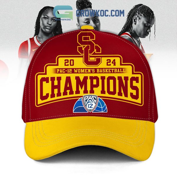 USC Trojans 2024 Pac 12 Champions Red Design Cap