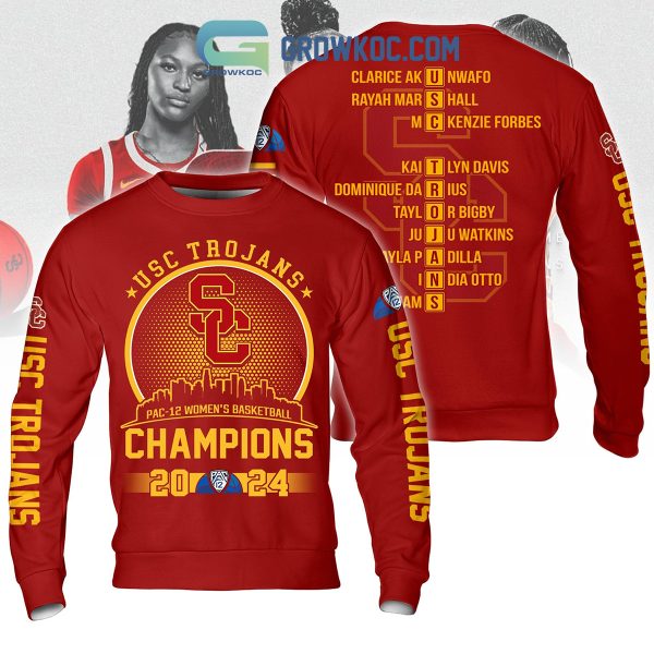 USC Trojans 2024 Pac 12 Champions Red Design Hoodie Shirts