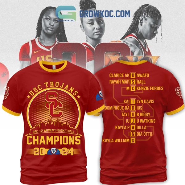 USC Trojans 2024 Pac 12 Champions Red Design Hoodie Shirts