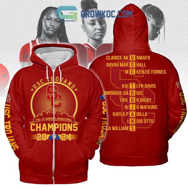 USC Trojans 2024 Pac 12 Champions Red Design Hoodie Shirts