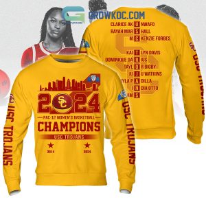 USC Trojans 2024 Pac 12 Women’s Basketball Champions Hoodie Shirts Yellow Version