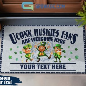 Uconn Huskies Fans Are Welcome Here St. Patrick’s Day Personalized Doormat