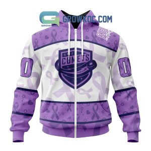 Utica Comets Fight Cancer Lavender Personalized Hoodie Shirts