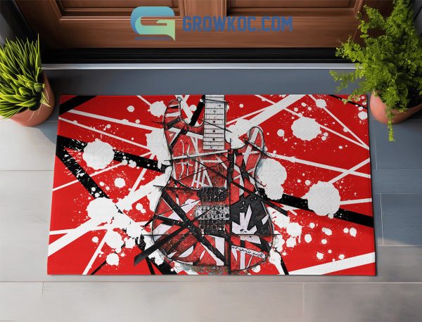 Van Halen Red Design Guitar Fan Doormat