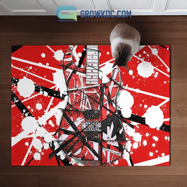 Van Halen Red Design Guitar Fan Doormat