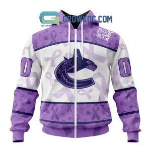 Vancouver Canucks Lavender Fight Cancer Personalized Hoodie Shirts