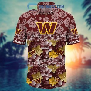 Washington Commanders Hibiscus Summer Flower Hawaiian Shirt