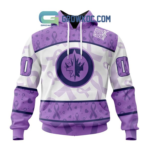 Winnipeg Jets Lavender Fight Cancer Personalized Hoodie Shirts