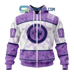 Winnipeg Jets Lavender Fight Cancer Personalized Hoodie Shirts
