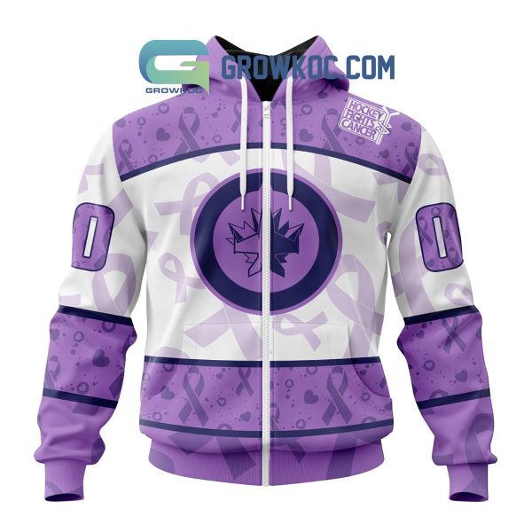 Winnipeg Jets Lavender Fight Cancer Personalized Hoodie Shirts