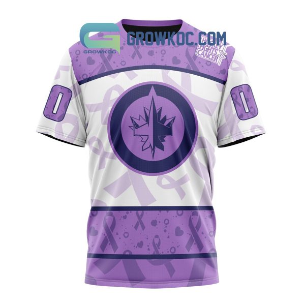 Winnipeg Jets Lavender Fight Cancer Personalized Hoodie Shirts