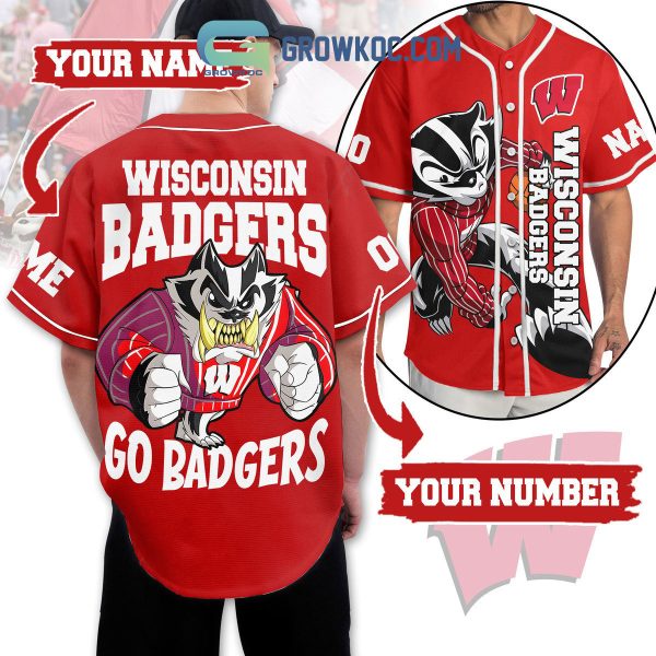 Wisconsin Badgers Basketball Go Badgers Personalized Baseball Jersey