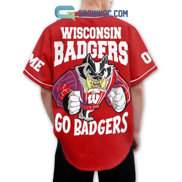 Wisconsin Badgers Basketball Go Badgers Personalized Baseball Jersey