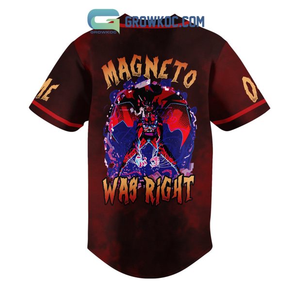 X-Men The Magneto War Magneto Was Right Erik Lehnsherr Personalized Baseball Jersey