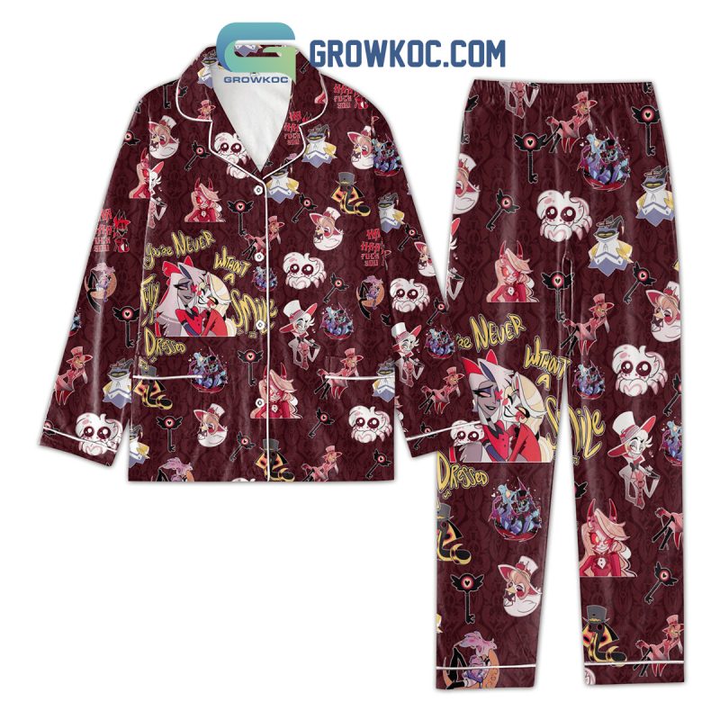 You're Never Fully Dressed Without A Smile Hazbin Hotel Pajamas Set ...