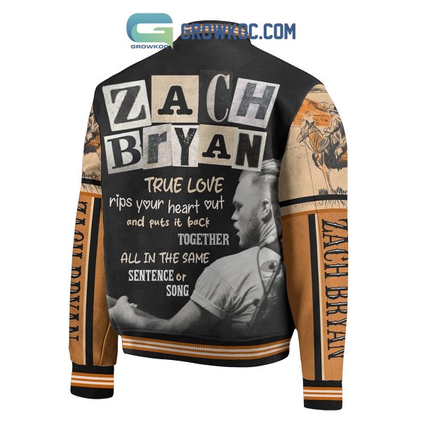 Zach Bryan True Love Rips Your Heart Out And Puts It Back Together Baseball Jacket