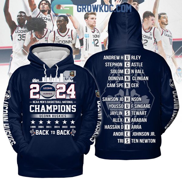 2024 Basketball National Champions Uconn Huskies Hoodie T Shirt