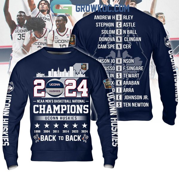 2024 Basketball National Champions Uconn Huskies Hoodie T Shirt