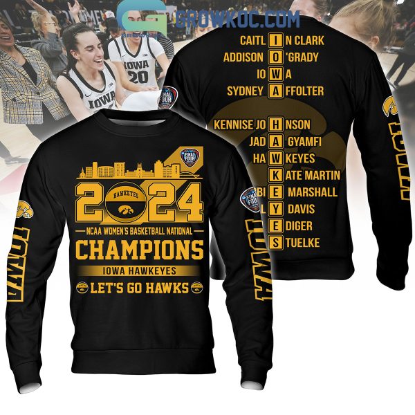 2024 NCAA Women’s Basketball National Champions Iowa Hawkeyes Hoodie T Shirt