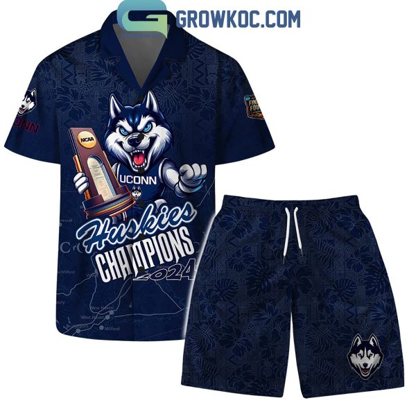 2024 Uconn Huskies Men’s Basketball National Champions Hawaiian Shirts With Short