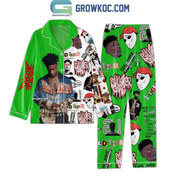 21 Savage Issa Knife Rap Song Polyester Pajamas Set