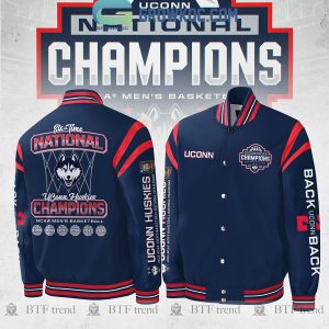 6 Times Champions Uconn Huskies National Champions Baseball Jacket