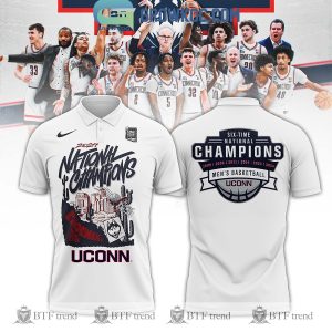 6 Times Champions Uconn Huskies National Champions Polo Shirts White Version