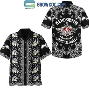 Aerosmith Authentic Rock And Roll Black Design Hawaiian Shirt