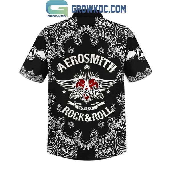 Aerosmith Authentic Rock And Roll Black Design Hawaiian Shirt