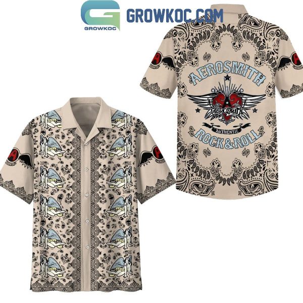 Aerosmith Authentic Rock And Roll Hawaiian Shirt Beige Version