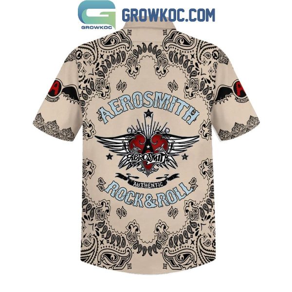 Aerosmith Authentic Rock And Roll Hawaiian Shirt Beige Version