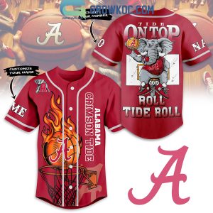 Alabama Crimson Tide Tide On Top Roll Tide Roll Personalized Baseball Jersey