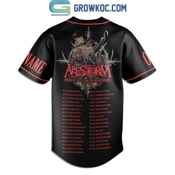 Alestorm Voyage Of The Dead Marauder 2024 Fan Personalized Baseball Jersey