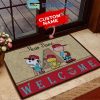 Peace Love America The Family Personalized Doormat