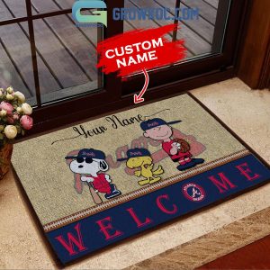 Atlanta Braves Snoopy Peanuts Charlie Brown Personalized Doormat