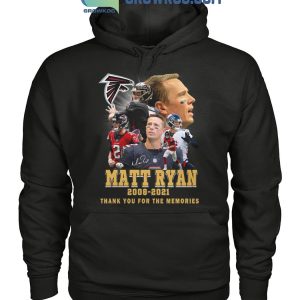 Atlanta Falcons Matt Ryan 2008-2021 Thank You For The Memories T-Shirt