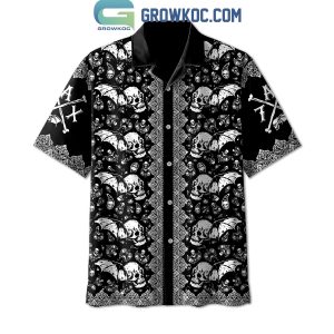 Avenged Sevenfold Skull Tomb Bat Black Version Hawaiian Shirts