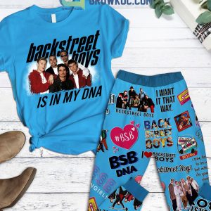 Backstreet Boys Is In My DNA Blue Design Fleece Pajamas Set