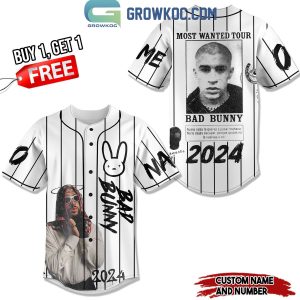 Bad Bunny Me Porto Bonito The Most Wanted Tour 2024 Personalized Baseball Jersey